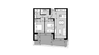 Apartment floor plan, 2 bedrooms in San Miguel de Salinas No. 5