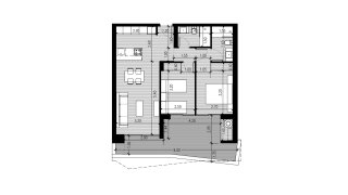 Apartment floor plan, 2 bedrooms in San Miguel de Salinas No. 4
