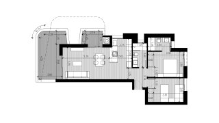 Apartment floor plan, 2 bedrooms in San Miguel de Salinas No. 3
