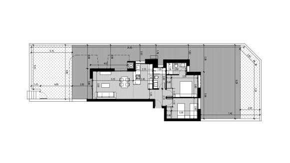 Apartment floor plan, 2 bedrooms in San Miguel de Salinas No. 2 (2D)